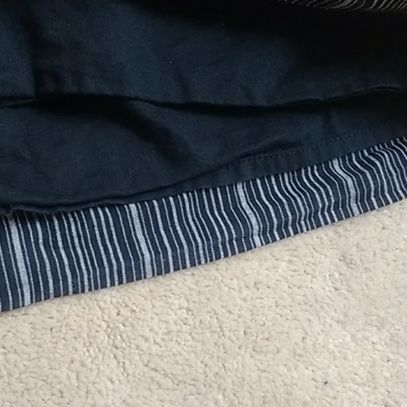 GAP Navy Blue Vertical Stripe Cotton Linen Skirt - Picture 7 of 7